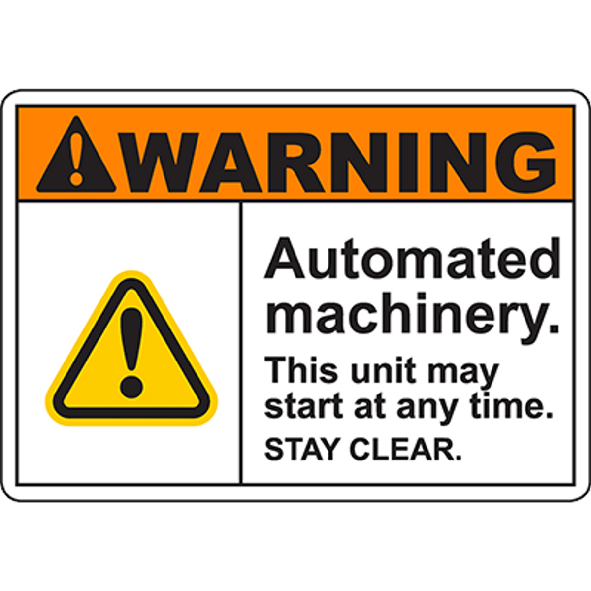 Warning Sign - Automated Machinery